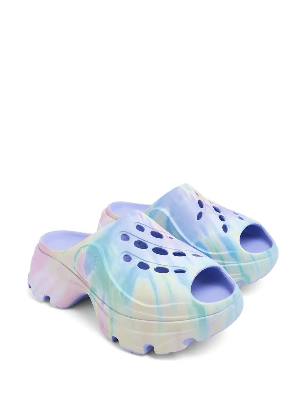 Adidas Stella McCartney Tie Dye Platform Clogs Pastel Chunky Slides US 9 EU 42